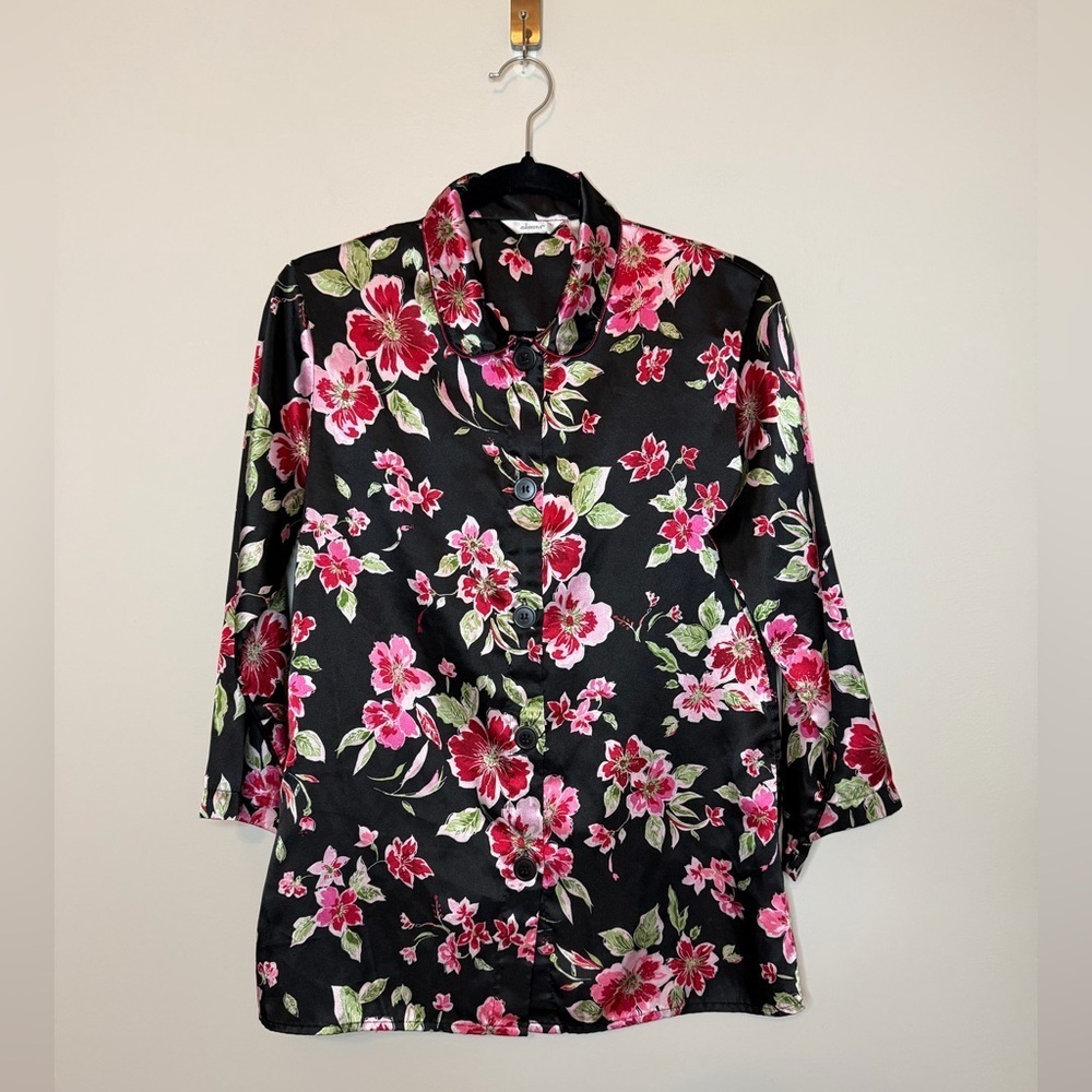 ADONNA Floral Print Chemise Top Size Small